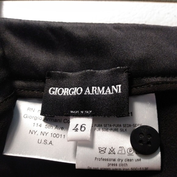 Georgio Armani 100% Silk Black Knee Length Skirt Unique stitching Size 46 NEW - Picture 5 of 9